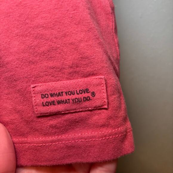 Women's Life is Good Red Blue White Heart Flag Short Sleeve Tee M - Picture 4 of 8